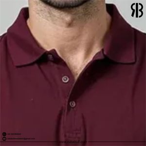 Polo de manga corta color granate para hombre, de algodón jersey, color sólido, informal, de punto, para exteriores. - Product Image 3