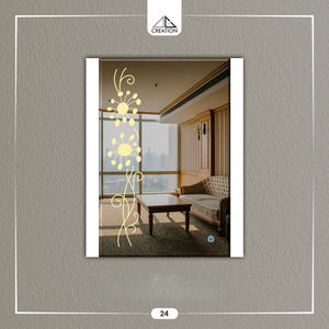 Miroir LED élégant en acrylique bicolore avec interrupteur tactile sans cadre, art mural écologique et léger - Product Image 4