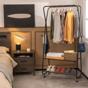 Organizzatore per Vestiti Nero Mobile e Resistente con Ripiani, Comodo e Salvaspazio - Product Image 2