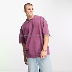 Camiseta Deportiva Vintage con Lavado Ácido, 250 g/m², 100% Algodón, Cuello Redondo, Unisex, con Logotipo Estampado, Estilo Oversize con Hombros Caídos para Hombre, Color Sólido, Estilo Unisex - Product Image 6