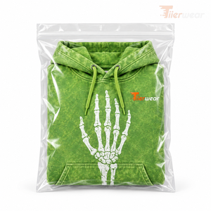 Sudadera con capucha de felpa gruesa y suave para hombre, con diseño de esqueleto y lavado ácido, manga larga, 100% algodón ecológico, estilo urbano - Product Image 6