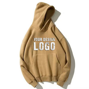 Sweat-shirt unisexe gris à capuche surdimensionné avec logo personnalisé, en coton French Terry 300g, avec poche kangourou - Product Image 5