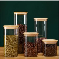 150ml 1500ml Ecologisch verantwoorde bamboe deksel keuken gedroogd fruit snack opbergdoos hoge borosilicaat luchtdichte handgeblazen voedselcontainer