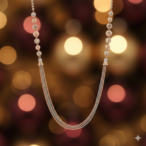 Collar Mala de Oro Rosa de 18K - Cadena de Perlas de Múltiples Hilos - Product Image 3