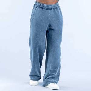 Pantalones Deportivos de Pierna Recta para Hombre, 2026, con Logotipo Personalizado, 100% Algodón, Borde Crudo, Felpa Francesa, Talla Grande, Elásticos en Cuatro Direcciones, Secado Rápido, para Invierno y Gimnasio - Product Image 1