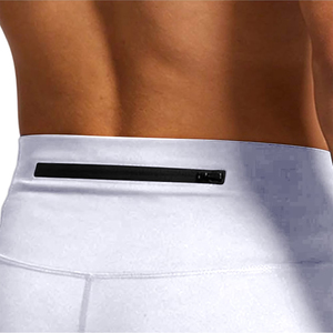Wholesale Men's High Waist White Compression <b>Shorts</b> <b>Spandex</b> Nylon Quick Dry Elastic Waist Casual Knitted Gym <b>Shorts</b> - Product Image 3