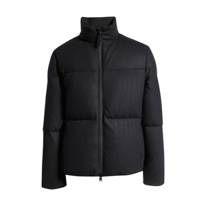 Chaqueta Acolchada Negra para Hombre, Cuello Alto, Cierre de Cremallera, Abrigo de Invierno, Relleno Grueso de Poliéster, Estilo Casual - Product Image 3
