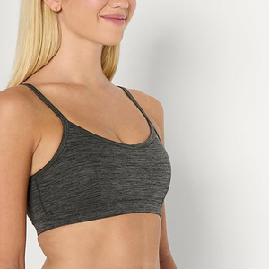 Softest Charcoal Grey Womens Sports <b>Bra</b> <b>Thin</b> <b>Strap</b> Seamless Loungewear Bralette V-Neck Everyday Top - Product Image 2