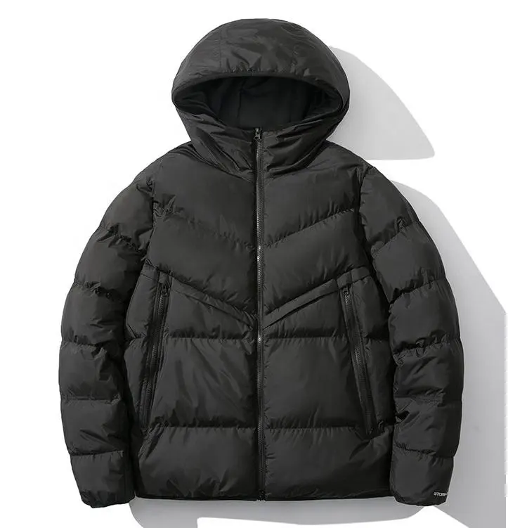 Men's Bubble Jacket Puffer Coat High Quality Lightweight Zipper Up Hooded Puffer Heating Jackets Unisex