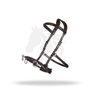 CAVESSON <b>LEATHER</b> BRIDLE FULL SIZE ENGLISH RIDING BRIDLE FOR HORSE TRAINING - Product Image 1