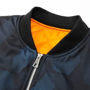 Chaquetas bomber personalizadas con impresión por sublimación 100% poliéster para hombre, a la moda, resistentes al viento, de manga larga y con cierre de cremallera. - Product Image 4