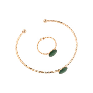 [Orbis] SURYEO Elegancia Retorcida de la Artesanía Coreana, Conjunto de Anillo y Pulsera Inspirado en Nudos Tradicionales con Metal Retorcido y Detalle de Ramio - Product Image 6
