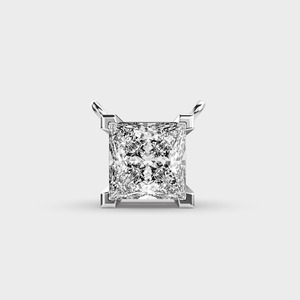 IGI Certified Lab Grown Princess Cut Diamond Solitaire Pendant in Solid 925 Sterling <b>Silver</b> Modern Square Pendant for Women - Product Image 1