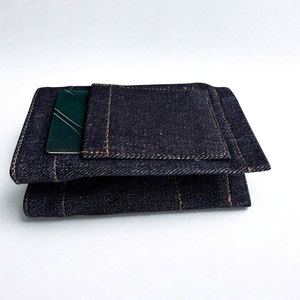 Mini portefeuille en tissu jean, organisateur de cartes léger, porte-monnaie portable, petit porte-billets pour femmes et hommes - Product Image 2