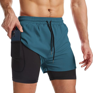 Shorts de sport 2-en-1 personnalisés pour hommes, anti-transpiration, pour l'entraînement, la course et la gym, avec service OEM - Product Image 1