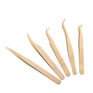 Juego de Pinzas para Extensión de Pestañas de Acero Inoxidable con Empaque Personalizado y Marca Privada, Pinzas para Pestañas con Punta Inclinada y Puntiaguda para Volumen - Product Image 2