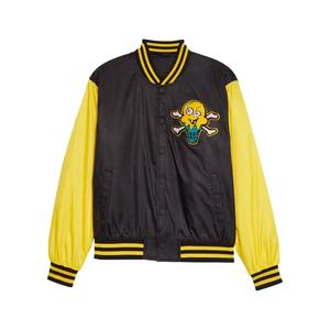 Veste d'université de baseball ample en cuir jaune et noir avec logo brodé en chenille personnalisé de haute qualité pour hommes - Product Image 6