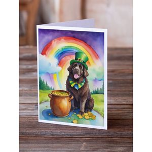 Newfoundland Whimsical A7 Tamaño 5x7 Tarjetas de notas en blanco Paquete de 8 tarjetas de felicitación del día de San Patricio con sobres - Product Image 2