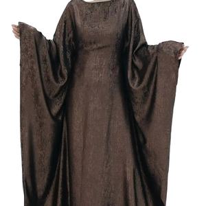 Abaya de satén de estilo modesto con mangas de murciélago brillantes Moda de moda y modesta para mujer - Product Image 3