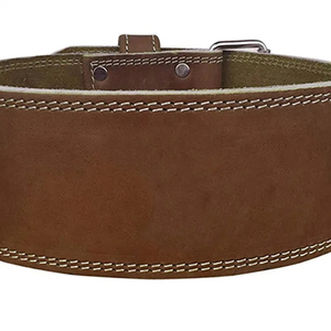Brown Cowhide Weight Lifting <b>Belt</b> Adjustable Buckle Waist Support for Men Strength Training Fitness Gear - Product Image 4