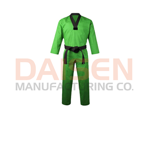 Uniforme de Taekwondo Vert Adulte Unisexe 100% Polyester Durable Tenue d'Arts Martiaux Coupe Classique Ceinture Noire Incluse - Product Image 3