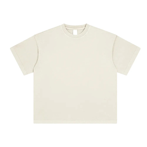 Camiseta de Manga Corta para Hombre, 100% Algodón, Lavado Ácido, Corte Holgado, 240g, Transpirable, Ecológica, Degradado Blanco y Gris - Product Image 5