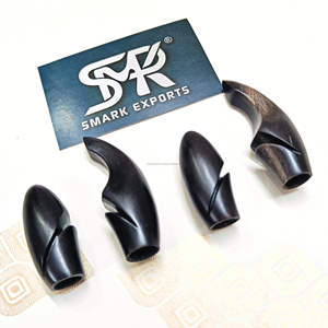 Artisanat naturel fait à la main accessoires de tir à l'arc traditionnel auto-arc corne de buffle naturelle extrémités longues ficelle encoches pointe de corne - Product Image 1