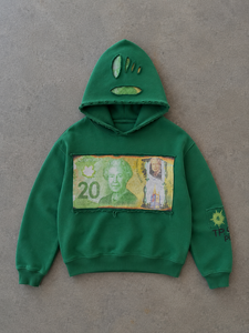 Sudadera con capucha para hombre de invierno, de algodón polar grueso, con efecto desgastado y roturas, lavado vintage, oversize, estilo streetwear, con detalles de alfileres de seguridad - Product Image 5