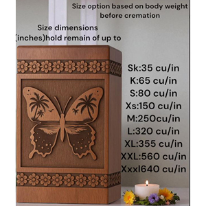 Butterfly & Palm <b>Tree</b> Cremation Urn: Engraved Rosewood, Personalized Memorial urn Memorial Keepsake by AYAANS - Product Image 6