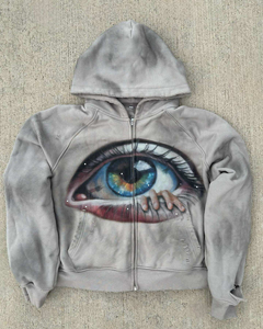 Sweat-shirt à capuche surdimensionné Nesta Sports, coupé et cousu sur mesure, délavé à l'acide, 500 GSM, épais, effet vieilli, coupe courte - Product Image 6