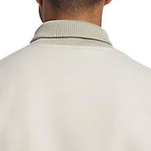 Men's College <b>Jacket</b> Ribbed Collar Button Front Long Sleeve Bomber Style Casual Outerwear - Product Image 2