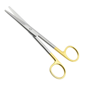 Tijeras Mayo KY-38uu con mango dorado, acero inoxidable pasivado, instrumento quirúrgico manual, cuchillas rectas y curvas de carburo de tungsteno - Product Image 3