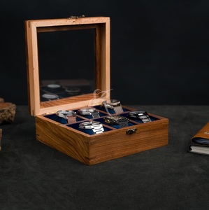 Caja Organizadora de Madera de Lujo con 6 Compartimentos, Estuche de Almacenamiento para 6 Relojes Hecho a Mano, Caja Exhibidora para 6 Relojes con Tapa de Cristal Premium, Estilo Rústico - Product Image 4