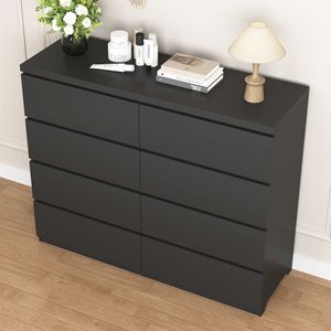Commode de chambre moderne en bois à 8 tiroirs, armoire haute avec 8 tiroirs de rangement - Product Image 4