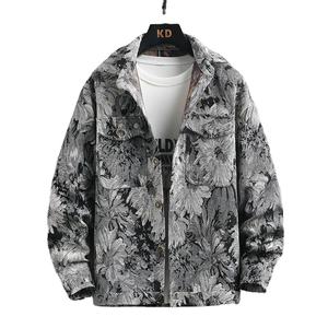 Men's High Quality Casual <b>Denim</b> <b>Jacket</b> New Arrival Spring Fashion Plus-Size Autumn Coat Cow Skin Leather Front Canvas Fabric - Product Image 1