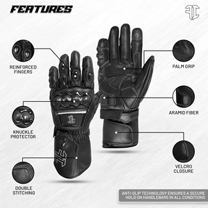 Unisex Custom Leather Full Finger Gloves Motocross Racing Cycling Men's <b>Bike</b> Downhill Off-Road Sports <b>Gym</b> Protection Touch - Product Image 5