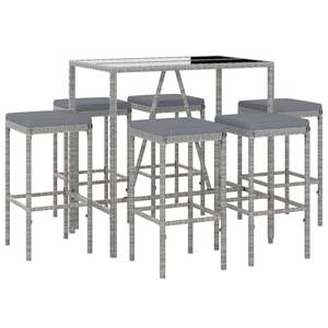 Conjunto de Bar para Jardín Gris con Tablero Negro, Muebles Elegantes para Patio - Product Image 3
