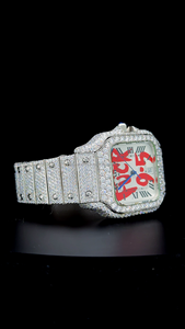 Montre de luxe à chiffres romains sertie de diamants - Montre pour homme en moissanite VVS - Bijoux personnalisés style streetwear en gros - Product Image 2