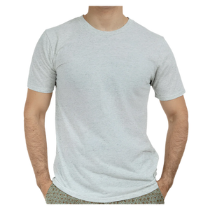 T-shirt à manches courtes pour homme, gris, col rond, 100% coton, coupe classique, couleur unie, jersey tricoté - Product Image 2