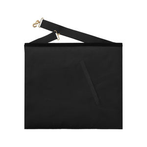 Tablier du Rite écossais en velours noir brodé avec bordure dorée et motif nid d'abeille carré - Product Image 2