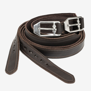 Étriers équestres en cuir marron 50x20x40cm, ajustables, pour équipement de cheval - Product Image 2