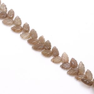 Perles de pierre de lune grise naturelle AAA en forme de feuille, sculptées à la main, 10x11MM, perles de pierre de lune en vrac pour la fabrication de bijoux, vente en gros - Product Image 5