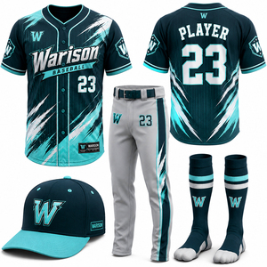 OEM Service Baseball Uniform Kit Sublimation Breathable Quick Dry Solid Color Teamwear Softball Uniform Set - Product Image 5