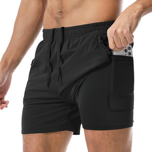 Shorts de jogging personnalisés, confortables, en polyester et coton, pour hommes, séchage rapide, extensibles dans 4 directions, impression de logo personnalisée. - Product Image 1