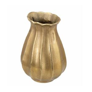 Aluminum Handmade Modern Gold Polish Flower <b>Vase</b> with Floral Design for Festive Occasion Tabletop Centerpiece <b>Decor</b> - Product Image 3