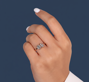 Anillo de Compromiso con Diamante Cultivado en Laboratorio, Corte Esmeralda Pera de 1.70CT, VVS2, Certificado IGI, Oro Rosa, Joyería Personalizada al por Mayor - Product Image 4