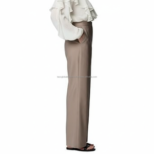 Pantalons palazzo pour femmes, coupe ample, couleur unie, fabrication sur mesure, vente en gros - Product Image 3