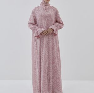 Luxurious Women Kaftan Abaya Dress Handmade Turkish Floor Length Long Sleeve Soft Breathable Polyester Floral Loose Fit - Product Image 4