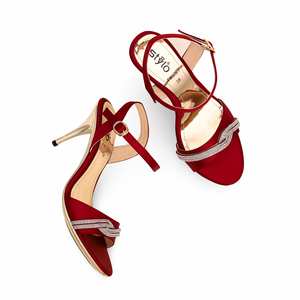 Fancy Maroon Bridal <b>Heeled</b> <b>Sandal</b> FN6061 - Product Image 1