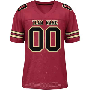 Maillot de football américain personnalisé pour homme, vert turquoise et rose, col en V, impression sublimée, anti-humidité, manches courtes, adulte - Product Image 2